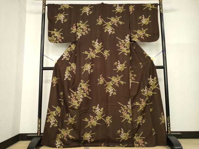 平和屋着物●こむさでもーど・COMME CA DU MODE 小紋 葡萄唐草文 洗える着物 AABG5207ck