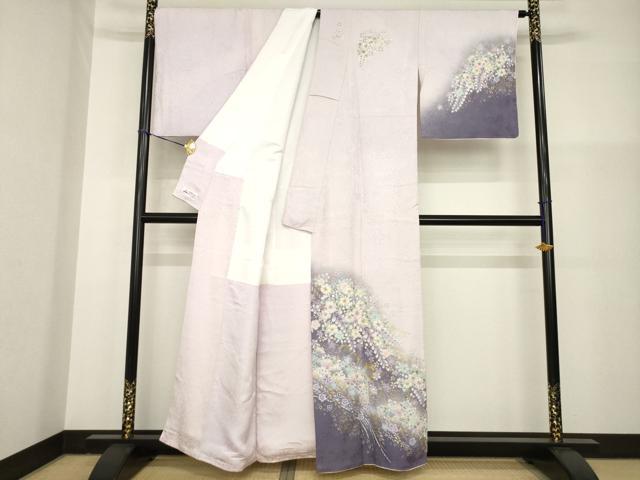 平和屋着物●越後十日町の一流染匠 桐屋・翠山工房 訪問着 辻が花 暈し染め 金彩 やまと誂製 正絹 逸品 AABG5214ck