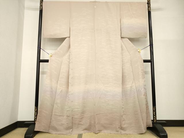 平和屋着物●京友禅の人間国宝 上野為二 訪問着 松地紋 暈し染め 正絹 逸品 AABG5217ck