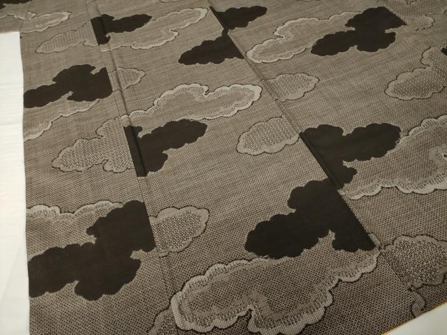 平和屋着物●本場大島紬 割込み絣 雲重ね文 正絹 逸品 AABG5218ck