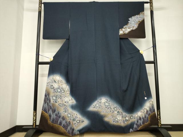 平和屋着物●林 潤一 訪問着 辻が花 暈し染め 正絹 逸品 AABG5219ck
