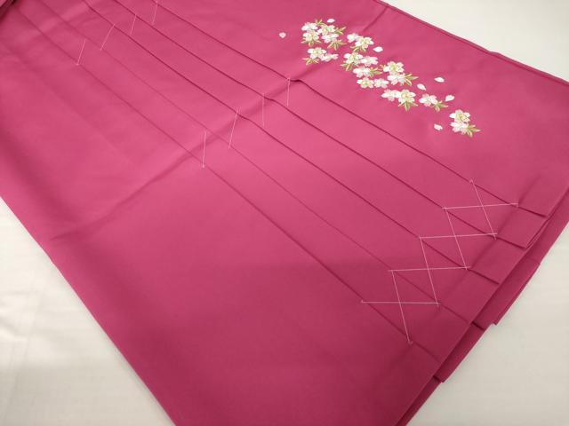 平和屋着物●女性 行灯袴 刺繍 桜 金糸 洗える着物 未使用 AABG5221ck