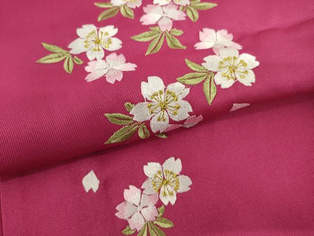 平和屋着物●女性 行灯袴 刺繍 桜 金糸 洗える着物 未使用 AABG5221ck