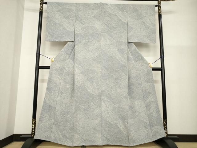 平和屋着物●ファッションデザイナー 花井幸子 小紋 立波文 正絹 逸品 AABG5225ck