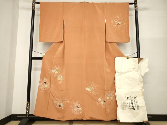 平和屋着物●銀座 志ま亀 訪問着 舞花文 たとう紙付き 正絹 逸品 AABG5231ck