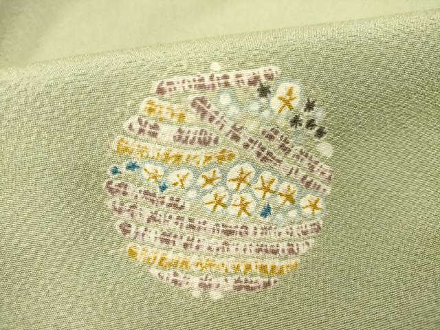 平和屋着物●上質な小紋 型染め 丸文 正絹 逸品 AABG5252ck