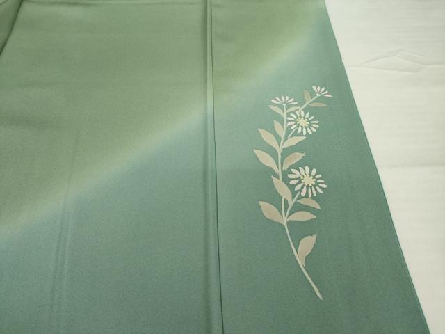 平和屋着物●訪問着 昨夏物 祐子 手描き 草花文 暈し染め 金彩 正絹 逸品 AABG5273ck