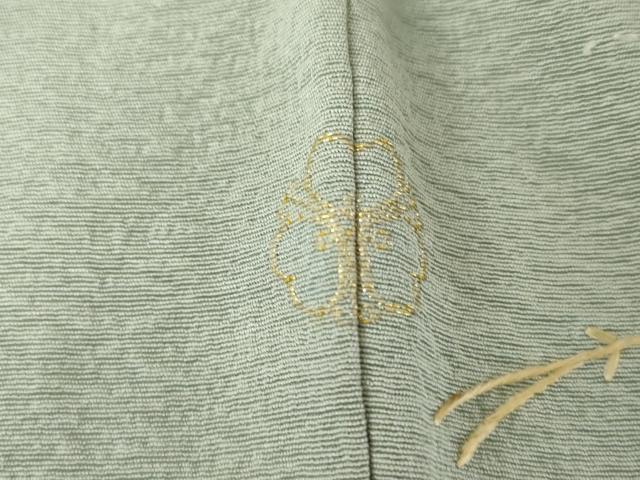 平和屋着物●上質な小紋 総刺繍 吹き寄せ花文 敷松葉 金糸 高島屋扱い 背抜き仕立て 正絹 逸品 AABG5292cs