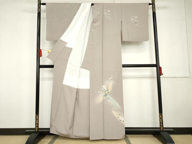 平和屋着物●訪問着 友禅 作家物 枝花文 金彩 正絹 逸品 AABG5296cs