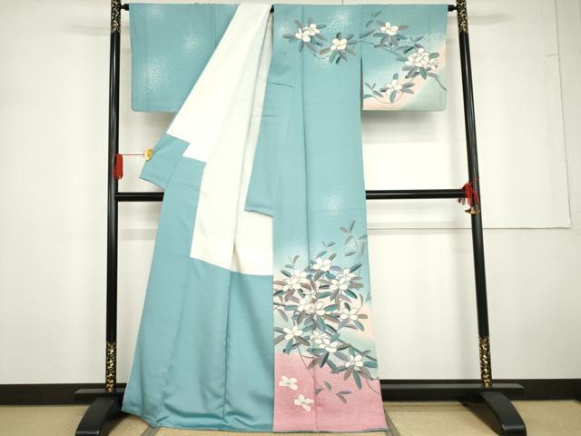 平和屋着物●新匠工芸士会会員 吉田匡廣 訪問着 枝花文 暈し染め 金糸 正絹 逸品 AABG5302cs