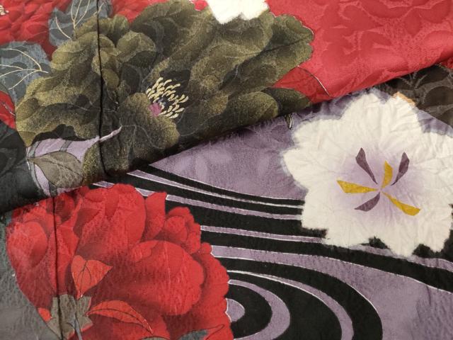 平和屋着物●豪華振袖 手描き 絞り 流水草花文 薔薇 バラ 金彩 正絹 逸品 AABG5308cs