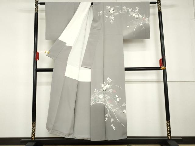 平和屋着物●訪問着 友禅 枝花文 暈し染め 正絹 逸品 AABG5314cs