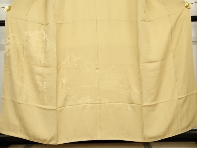 平和屋着物●色留訪問着 竜安寺 蜂蜜色地 正絹 逸品 未使用 AABG5317cs