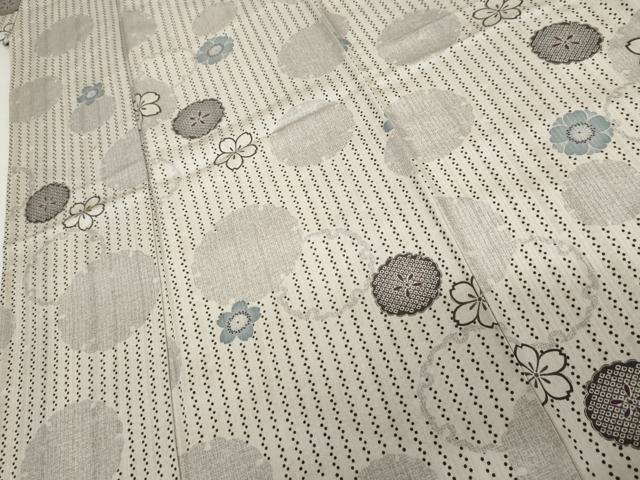 平和屋着物●上質な小紋 雪輪花文 正絹 逸品 AABG5321cs