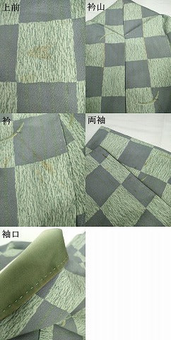 平和屋着物●上質な小紋 雪芝市松文 正絹 逸品 AABG5324cs