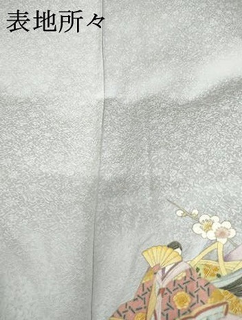平和屋着物●訪問着 友禅 女人花文 暈し染め 金彩 正絹 逸品 AABG5325cs