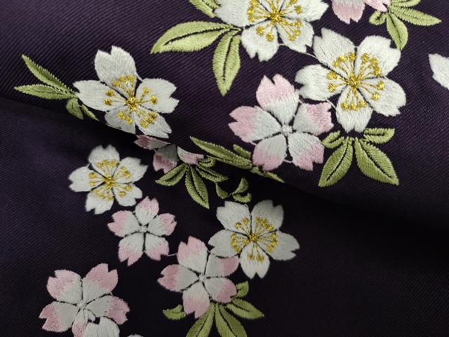 平和屋着物●女性 行灯袴 刺繍 葉桜 金糸 洗える着物 AABG5340cs
