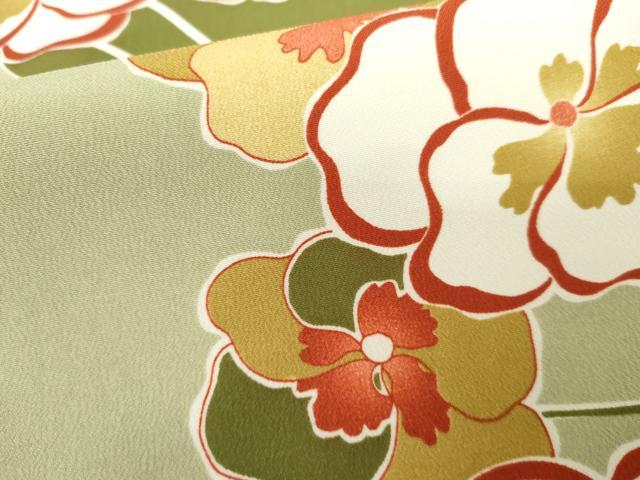 平和屋着物●小振袖 二尺袖 枝花文 洗える着物 AABG5346cs
