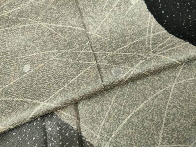 平和屋着物●訪問着 駒刺繍 露芝文 黒地 正絹 逸品 AABG5369cs