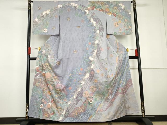 平和屋着物●訪問着 辻が花 金彩 正絹 逸品 未使用 AABG5373cs