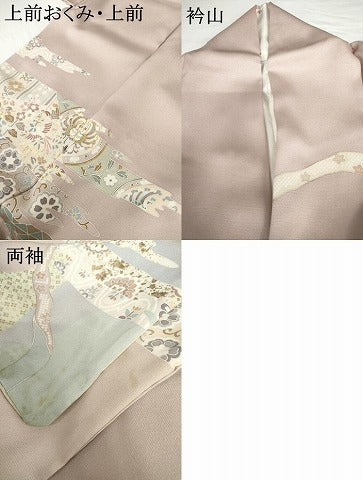 平和屋着物●訪問着 友禅 駒刺繍 鳳凰吉祥花唐草文 金彩 正絹 逸品 AABG5396cs