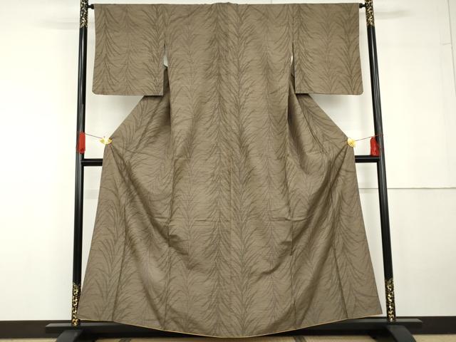 平和屋着物●上質な紬 草木文 正絹 逸品 AABG5412cs