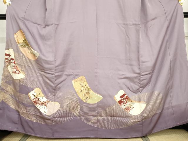 平和屋着物●豪華色留袖 友禅 駒刺繍 誰が袖風景花文 暈し染め 金彩 鈴乃屋扱い 正絹 逸品 未使用 AABG5428cs