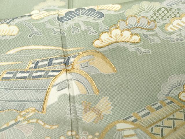 平和屋着物●豪華色留袖 友禅 浜松人物風景文 金彩 正絹 逸品 AABG5432cs
