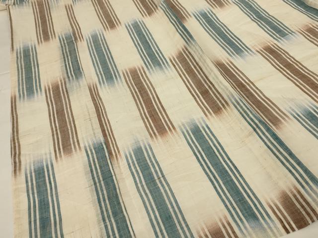 平和屋着物*夏物 ファッションデザイナー コシノジュンコ 上布 変わり縞 麻 逸品 AABG5453jd