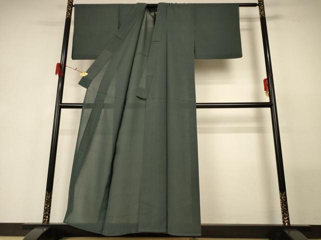 平和屋着物*夏物 色無地 紗紬 革色 正絹 逸品 AABG5489jd