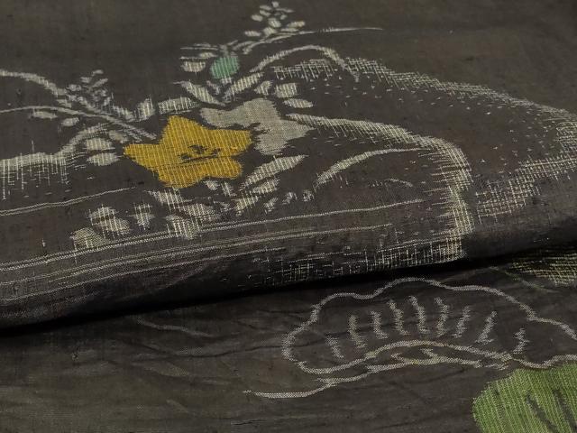 平和屋着物*夏物 重要無形文化財 本場宮古上布 雲重ね花文 苧麻 逸品 AABG5519jd