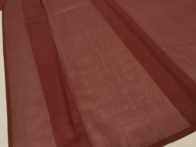 平和屋着物*夏物 男性 色無地 アンサンブル 絽 赤褐色 正絹 逸品 AABG5526jd