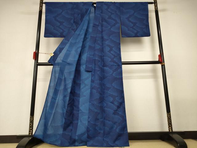 平和屋着物*夏物 小紋 紗 雲取り文 AABG5532jd