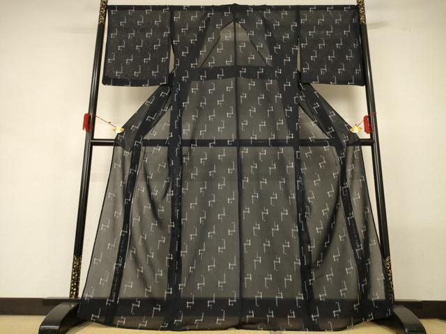平和屋着物*夏物 紗紬 絣文 正絹 逸品 AABG5536jd
