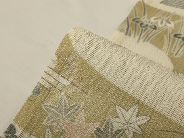 平和屋着物*夏物 訪問着 紗 風景文 正絹 逸品 AABG5537jd