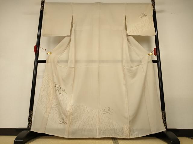 平和屋着物*夏物 訪問着 絽 刺繍 千鳥 金銀糸 正絹 逸品 AABG5551jd