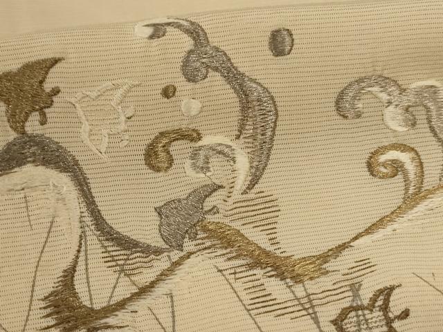 平和屋着物*夏物 訪問着 絽 刺繍 千鳥 金銀糸 正絹 逸品 AABG5551jd