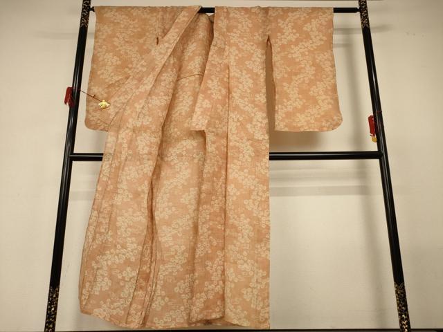 平和屋着物*夏物 小千谷ちぢみ 流水花文 麻 逸品 AABG5555jd