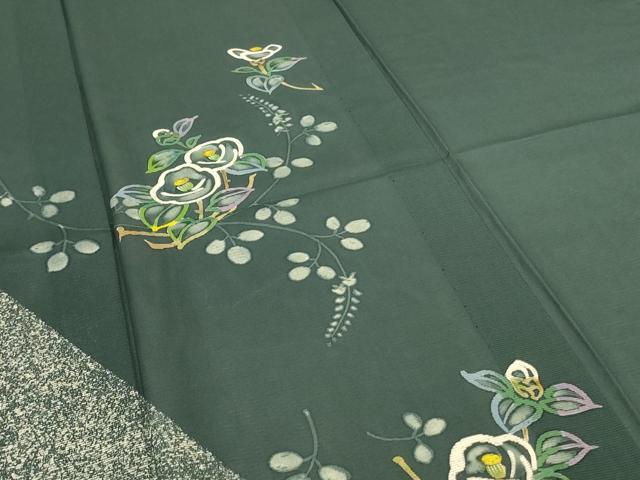 平和屋着物*夏物 訪問着 絽 手描き 草花文 金彩 小田急百貨店扱い 正絹 逸品 AABG5557jd