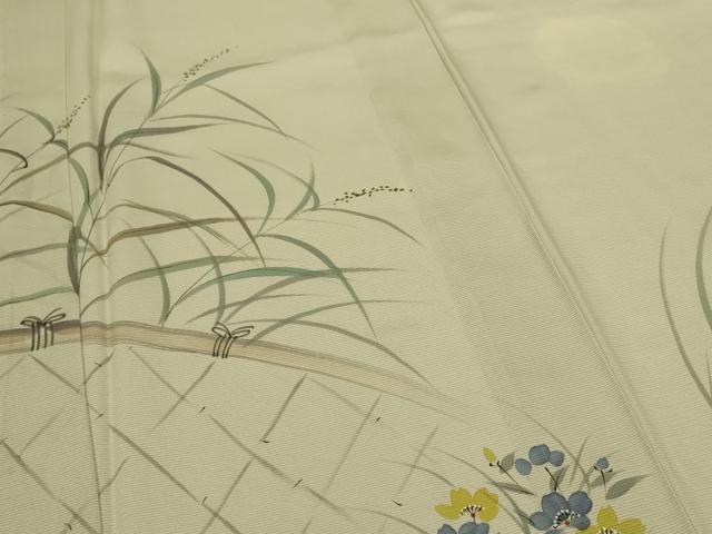 平和屋着物*夏物 訪問着 絽 手描き 草花文 金彩 正絹 逸品 AABG5560jd