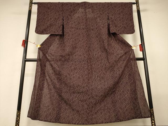 平和屋着物*夏物 紗紬 ちぢみ織 渦 正絹 逸品 AABG5566jd