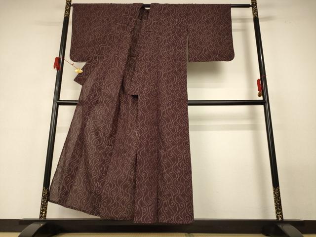 平和屋着物*夏物 紗紬 ちぢみ織 渦 正絹 逸品 AABG5566jd