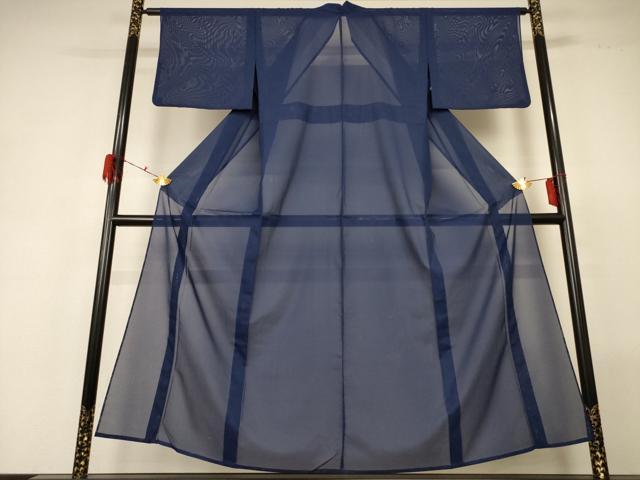 平和屋着物*夏物 色無地 絽 青褐色 正絹 逸品 AABG5572jd