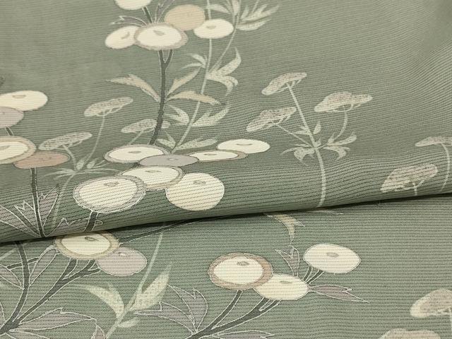 平和屋着物*夏物 訪問着 絽 草花文 銀彩 正絹 逸品 AABG5577jd