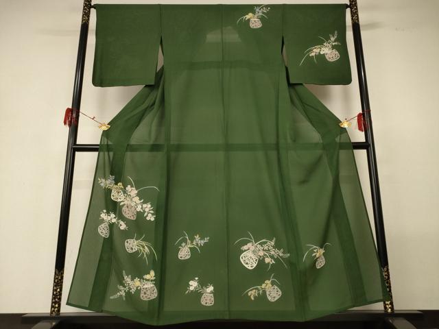 平和屋着物*夏物 訪問着 変わり絽 飾花文 正絹 逸品 AABG5590jd