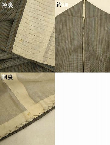 平和屋着物*夏物 小紋 絽 縞 正絹 逸品 AABG5600jd
