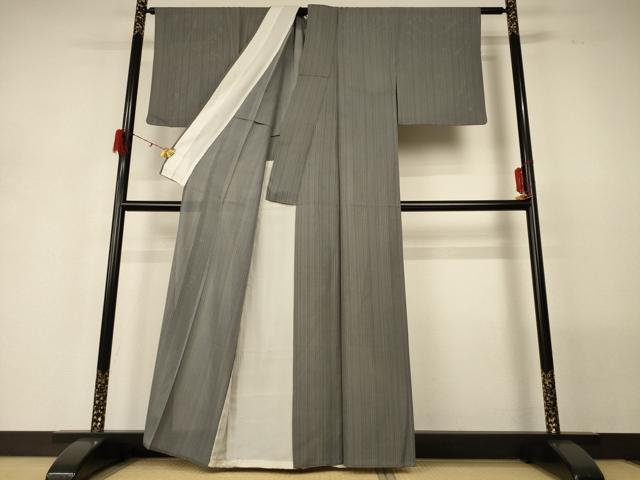 平和屋着物*夏物 小紋 絽 縞 正絹 逸品 AABG5600jd