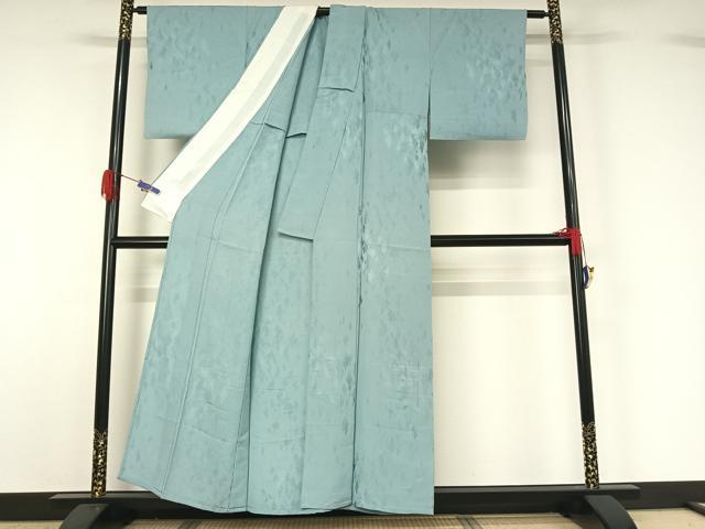 平和屋着物▽上質な色無地 単衣 樹林地紋 勿忘草色 正絹 逸品 AABG5608jh