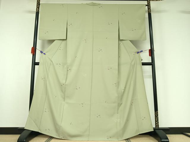 平和屋着物▽小紋 単衣 舞花文 洗える着物 AABG5609jh