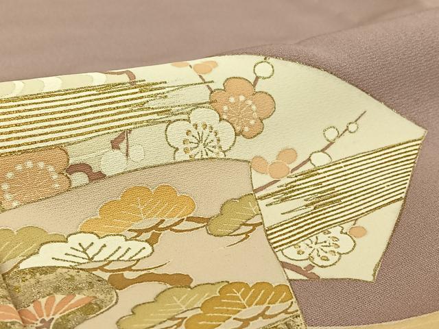 平和屋着物▽訪問着 単衣 作家物 地紙花文 金彩 正絹 逸品 AABG5613jh